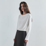 SITP5307 Cowl-Neck Long-Sleeve T-Shirt_Ivory