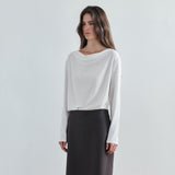 SITP5307 Cowl-Neck Long-Sleeve T-Shirt_Ivory