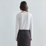 SITP5307 Cowl-Neck Long-Sleeve T-Shirt_Ivory
