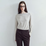 SITP5307 Cowl-Neck Long-Sleeve T-Shirt_Olive gray