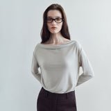 SITP5307 Cowl-Neck Long-Sleeve T-Shirt_Olive gray