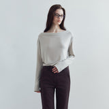 SITP5307 Cowl-Neck Long-Sleeve T-Shirt_Olive gray