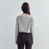 SITP5307 Cowl-Neck Long-Sleeve T-Shirt_Olive gray