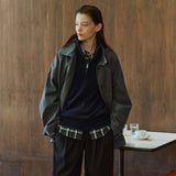 SITP5311 Washed Check Shacket_Black