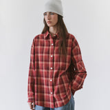 SITP5311 Washed Check Shacket_Red