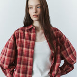 SITP5311 Washed Check Shacket_Red