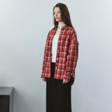 SITP5311 Washed Check Shacket_Red