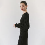 SITP5312 Boat-Neck Drop-Shoulder T-Shirt_Black