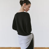 SITP5312 Boat-Neck Drop-Shoulder T-Shirt_Black