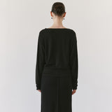 SITP5312 Boat-Neck Drop-Shoulder T-Shirt_Black