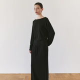 SITP5312 Boat-Neck Drop-Shoulder T-Shirt_Black