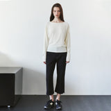 SITP5312 Boat-Neck Drop-Shoulder T-Shirt_Cream
