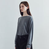 SITP5312 Boat-Neck Drop-Shoulder T-Shirt_Melange gray