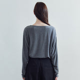SITP5312 Boat-Neck Drop-Shoulder T-Shirt_Melange gray