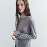 SITP5315 Soft Basic Striped T-Shirt_Gray