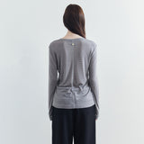 SITP5315 Soft Basic Striped T-Shirt_Gray