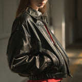 SIOT4075 Leather Bomber Jacket_Black