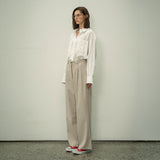 SIPT7052 muse two tuck wide slacks_Beige