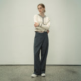 SIPT7052 muse two tuck wide slacks_Charcoal