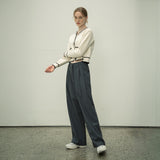 SIPT7052 muse two tuck wide slacks_Charcoal