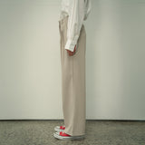SIPT7052 muse two tuck wide slacks_Beige