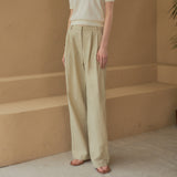 SIPT7078 Two-Tuck Nylon Slacks_Beige