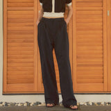 SIPT7078 Two-Tuck Nylon Slacks_Black