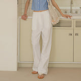 SIPT7078 Two-Tuck Nylon Slacks_White