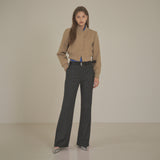 SIPT7090 Feminine Low-Rise Bootcut Slacks_Charcoal