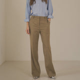 SIPT7090 Feminine Low-Rise Bootcut Slacks_Sand Beige