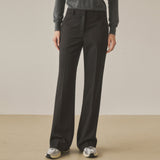 SIPT7090 Feminine Low-Rise Bootcut Slacks_Black