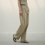 SIPT7125 Washed Purtig Pants_Khaki Beige