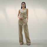 SIPT7125 Washed Purtig Pants_Khaki Beige