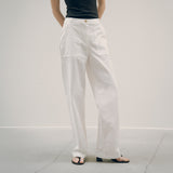 SIPT7125 Washed Utility Pants_White