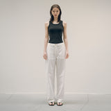 SIPT7125 Washed Utility Pants_White