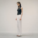 SIPT7125 Washed Utility Pants_White
