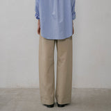 SIPT7151 Curved Single Pleat Chino Pants_Beige