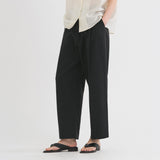 SIPT7157 Semi Curved Crop Slacks_Black
