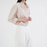 SIPT7157 Semi Curved Crop Slacks_White