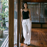 SIPT7159 Linen Blend ST Slacks_White
