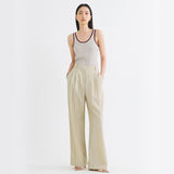 SIPT7163 Washed Half-Banding Slacks_Olive