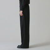 SIPT7174 Heavy Twill One-Tuck Curved Slacks_Black