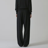 SIPT7174 Heavy Twill One-Tuck Curved Slacks_Black