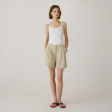 SIPT7194 Noobi Soft Volume Shorts_Beige