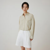 SIPT7194 Noobi Soft Volume Shorts_White