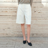 SIPT7200 Minimal Bermuda Pants_Ivory