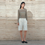 SIPT7200 Minimal Bermuda Pants_Ivory