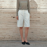 SIPT7200 Minimal Bermuda Pants_Ivory