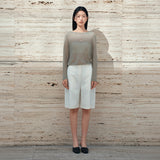 SIPT7200 Minimal Bermuda Pants_Ivory