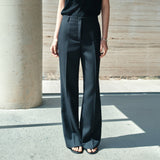 SIPT7202 Draped Bootcut Slacks_Black